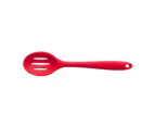 spoon,The silicone leak spoon leak is more redPremium Silicone Slotted Spoon with Hygienic Solid Coating(Cherry Red)