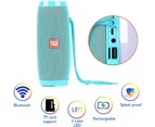 Portable Bluetooth Speaker Waterproof Wireless Speaker Tg-157 Outdoor Portable Wireless Bluetooth Speaker With Colorful Lights - Cyan