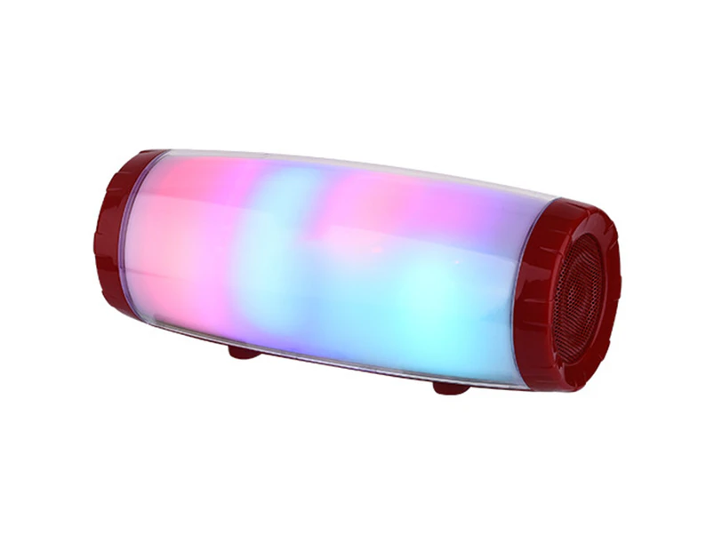 Colorful Lights Wireless Bluetooth Speaker Subwoofer Can Call Card-Red