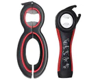 Can Opener，Can Opener - Black Red Set,Bottle Can And Jar Grip Opener, 2 Pack Jar Openers 5-In-1 And 6-In-1 Multi Kitchen Tools Set