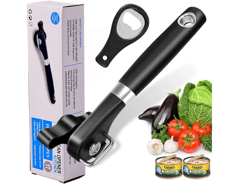 Safe Cut Can Opener, Smooth Edge Can Opener, Ergonomic Handle, Manual Can Opener, Stainless Steel Can Opener