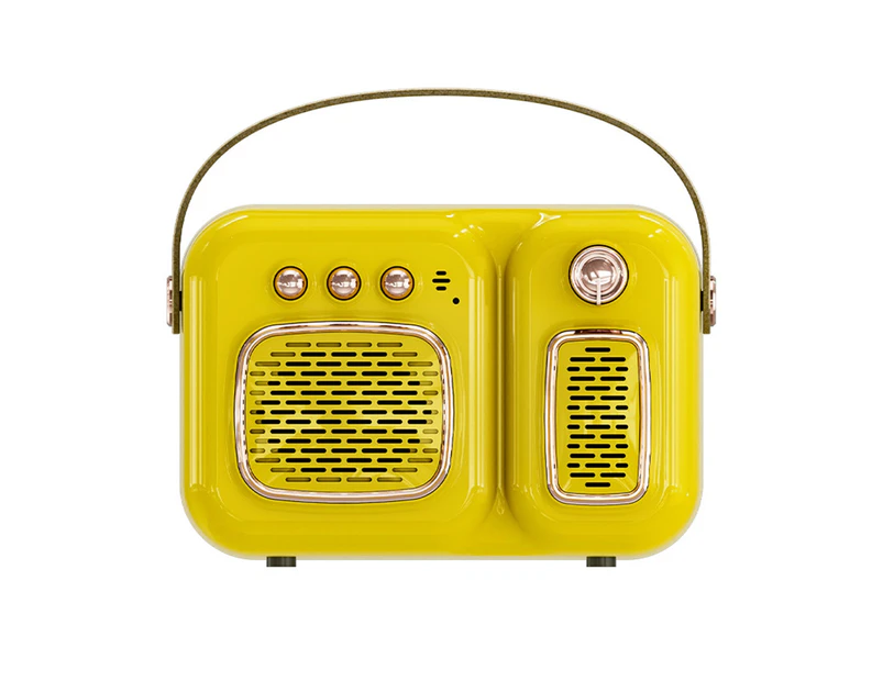 Bluebird Vintage Bluetooth speaker Outdoor portable leisure car speaker Stereo HIFI sound quality mini speaker-Yellow