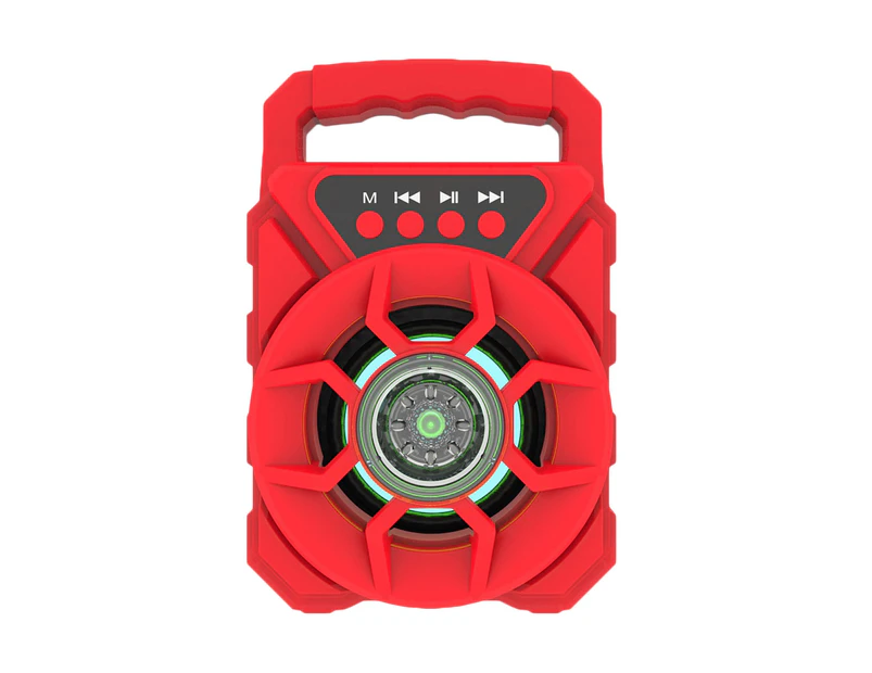 Bluebird Sound Box HiFi FM Radio Portable Bluetooth-compatible 5.0 Speaker with LED Light for Outdoor-Red