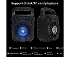 Bluebird Sound Box HiFi FM Radio Portable Bluetooth-compatible 5.0 Speaker with LED Light for Outdoor-Black