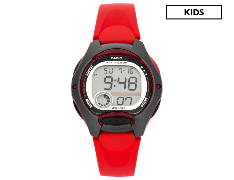 Casio Kids' 37.9mm LW200-4A Digital Watch - Red/Black