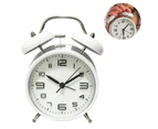 Double Bell Alarm Clock with Night Light, Large Dial of 4 Inches, Analog Quartz Alarm Clock with Loud Alarm, No Ticking, Noiseless