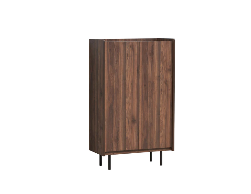 Kodu Apollo Tall Cabinet Cupboard Storage Unit 2 doors walnut woodgrain