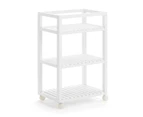 Kodu Mobile Trolley Shelving Caddy Bottle Storage 3 shelves white