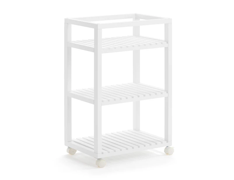 Kodu Mobile Trolley Shelving Caddy Bottle Storage 3 shelves white