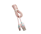 Data Cable Cartoon Fast Charging 2.1A Type-C Charger Cord Wire for Mobile Phone-Pink