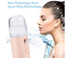 4 Pieces Nano Sprayer Nano Face Portable Mini Face Mist Handy Sprayer Atomizing Eyelash Extension Cool for USB Rechargeable (White, Light Pink, Blue, Pink)