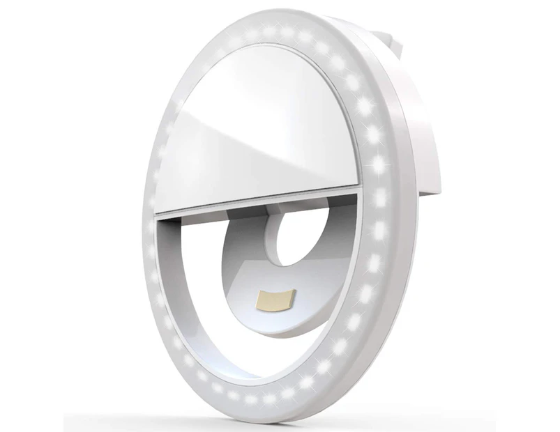 Selfie Ring Light, Rechargeable Portable Clip-on Selfie Fill Light with 36 LED for Smart Phone Photography, Camera Video