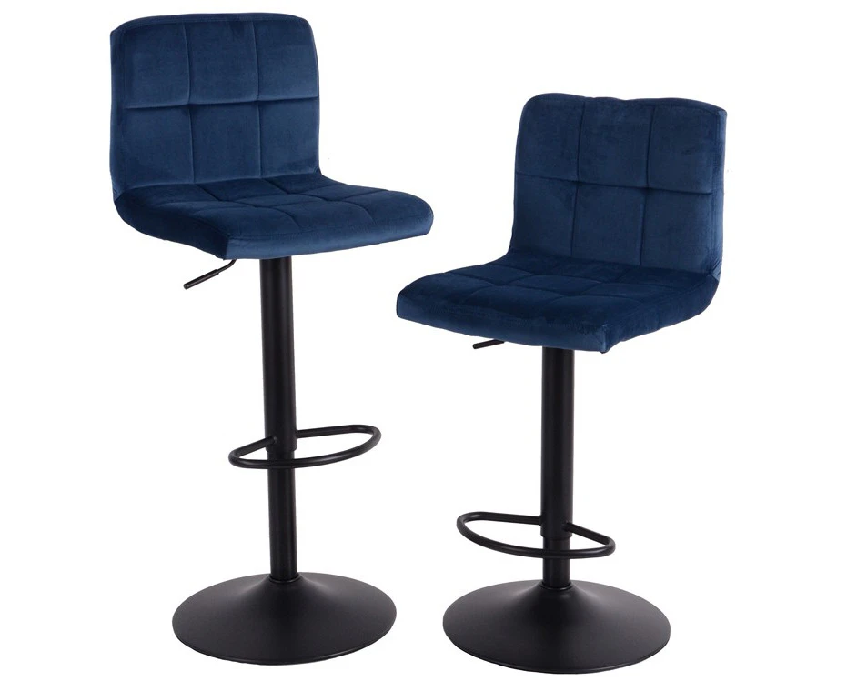 H&g velvet barstools set of 2 navy