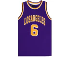 Kid's Basketball Jersey Tank Boys Sports T Shirt Tee Singlet Tops Los Angeles - Purple - Los Angeles 6