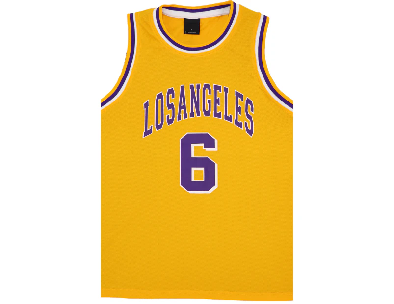 Kid's Basketball Jersey Tank Boys Sports T Shirt Tee Singlet Tops Los Angeles - Yellow - Los Angeles 6