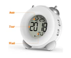 Simple Digital Clock Loud Alarm Clock Battery Operated Easy to Set Electronic Twin Bell Snooze Portable LCD Clock for Kids