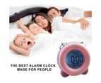 Simple Digital Clock Loud Alarm Clock Battery Operated Easy to Set Electronic Twin Bell Snooze Portable LCD Clock for Kids