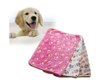 Lovely Dog Cat Paw Pattern Soft Warm Pet Cushion Bed Pad Mat Carpet Blanket-Brown Cloth