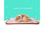 Lovely Dog Cat Paw Pattern Soft Warm Pet Cushion Bed Pad Mat Carpet Blanket-Brown Cloth