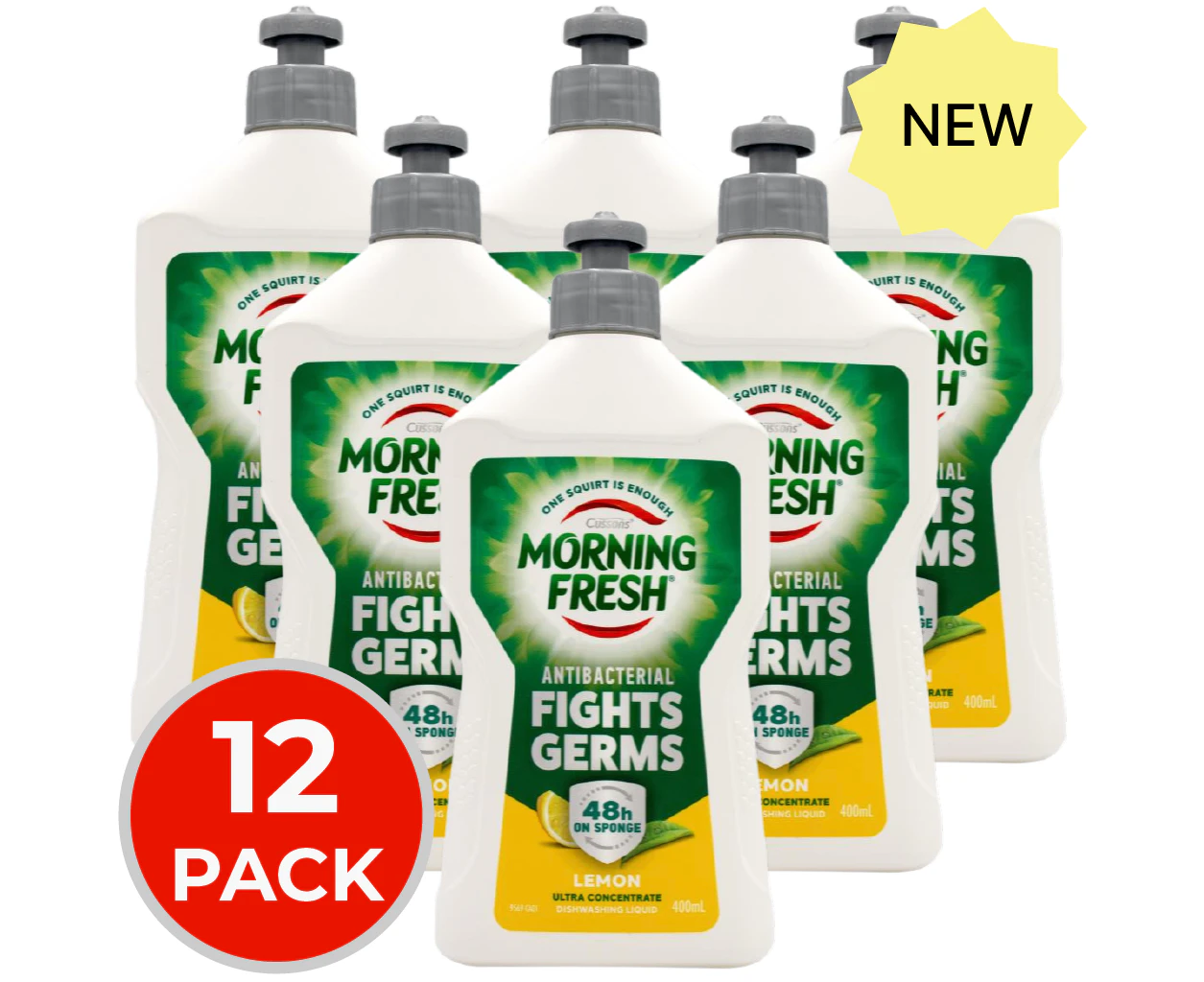 12 x Morning Fresh 400mL Dishwashing Liquid Antibacterial Ultra Concentrate Lemon