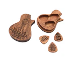 3Pcs Wood Guitar Picks Acoustic Electric Musical Instrument Accessory with Box - Wood