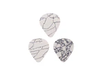 3Pcs Guitar Picks Wear-resistant Exquisite Faux Malachite Smooth Finger Picks for Instrument - White Turquoise