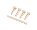 4Pcs Plastic Acoustic Bass Guitar Strings Pin with Saddle Music Instrument Parts