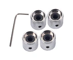 4Pcs Metal Electric Bass Guitar Volume Tone Control Replace Knobs with Wrench - Golden