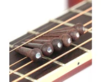 6Pcs Acoustic Folk Guitar Replacement Wooden Bridge Pins Set with Removal Tool - Rosewood Color