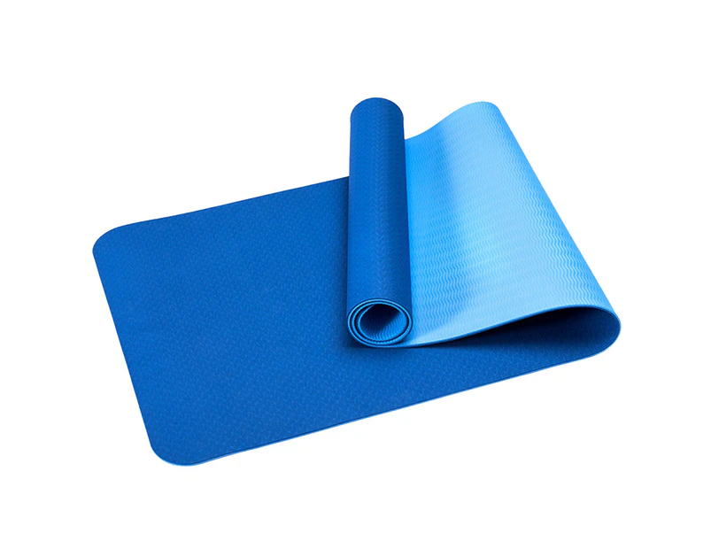 6mm TPE Anti-slip Thicken Gym Fitness Training Exercise Pilates Yoga Mat Cushion - Deep Blue