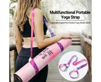 Adjustable Digital Print Thicker Yoga Stretch Band High Density Yoga Mat Sling Strap Fitness Accessories - White