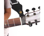 Faux Leather Guitar Neck Headstock Strap Holder Button Lock with Metal Fastener - Green