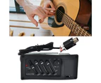 Guitar Equalizer 4-band Great Pick up Range High Sensitivity Acoustic Guitar Preamp Amplifier Tuner for Improvement - Black