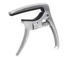 Guitar Capo Great Intonation Corrosion Resistant Guitar Gear Perfectly Balanced Pressure Bass Capo for Musical Instrument - Silver