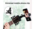 Guitar Head Holder High Stability Rotating Compact Phone Holder Live Broadcast Bracket Clip for Performance - Black
