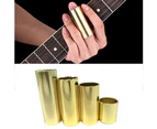 Stainless Steel Finger Sleeve Protector Guitar String Slide Tube Accessories - Golden