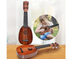 Kid Solid Color Wooden Ukulele Hawaiian Guitar Fretboard Stringed Instrument Toy - 4#