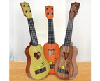 Kid Solid Color Wooden Ukulele Hawaiian Guitar Fretboard Stringed Instrument Toy - 1#