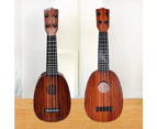 Kid Solid Color Wooden Ukulele Hawaiian Guitar Fretboard Stringed Instrument Toy - 1#