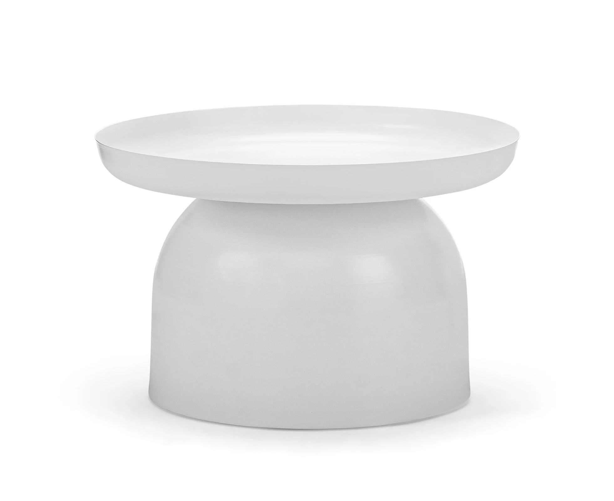 Sirkel Round Pedestal Steel Coffee Table in  Matte White