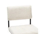 Myah Set of 2 Cantilever Dining Chairs in  Cream Bouclé & Black
