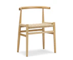 Oskar Set of 2 Solid Ashwood Woven Dining Chair in  Natural
