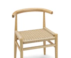 Oskar Set of 2 Solid Ashwood Woven Dining Chair in  Natural