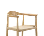 Koen Set of 2 Woven Cord Dining Chair in  Natural Solid Ashwood
