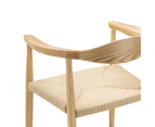 Koen Set of 2 Woven Cord Dining Chair in  Natural Solid Ashwood
