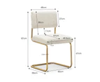Myah Set of 2 Cantilever Dining Chairs in  Cream Bouclé & Brushed Gold