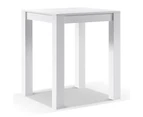 Santorini Outdoor Aluminium Square Bar Table with 2 Hugo Rope Stool - Outdoor Aluminium Dining Settings - White