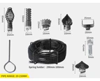 Traderight Plumber Drain Snake Pipe Cleaner Pipeline Sewer 12M 6 Drill Bit Tool