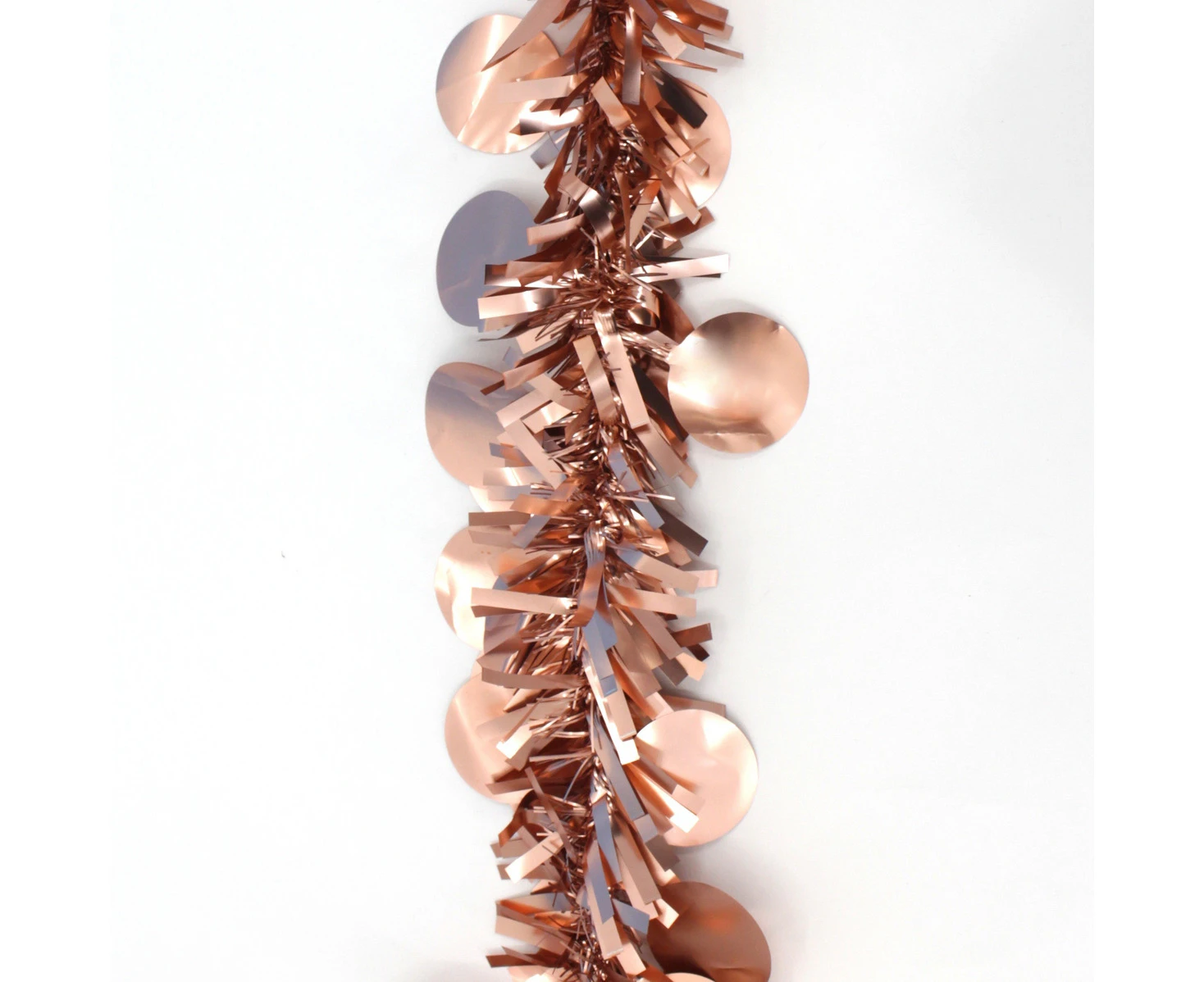 5x Luxury Christmas Tinsel Garland - Rose Gold Baubles Matt