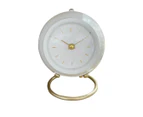 By Dezign - White Clock on Stand - 16 x 13 x 19